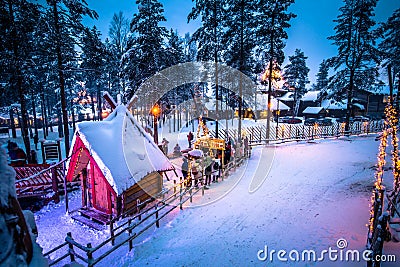 Rovaniemi - December 16, 2017: Santa Claus village of Rovaniemi, Finland Editorial Stock Photo