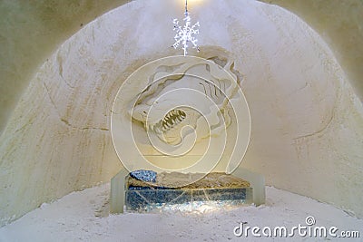 Ice hotel Lapland country, arctic Finland, Scandinavia Editorial Stock Photo