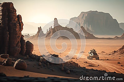 rover in exploration mars planet Generative AI Stock Photo