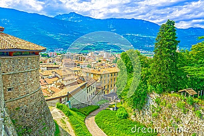 Rovereto town in Trentino, Italy Stock Photo