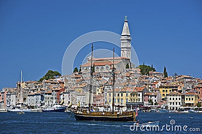 Rovinj harbour and waterfront Stock Photo