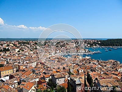 Rovinj, Istria, Croatia in summer. Aerial shot Stock Photo