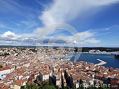 Rovinj, Istria, Croatia, Panoramic view whit clouds Stock Photo