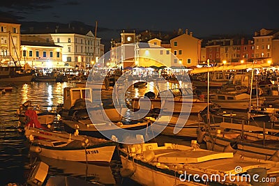 Rovinj at night (Croatia) Stock Photo