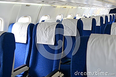 Row of Airplane Seat Stock Photo