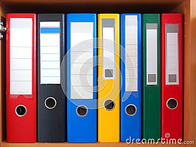 Row of binders Stock Photo