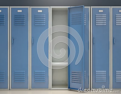 Locker Open Stock Photo