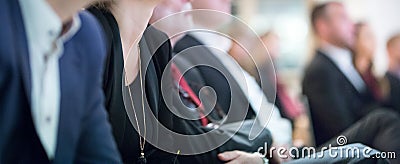 Row of business people sitting at seminar. Editorial Stock Photo