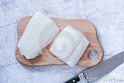 Row cod fillet Stock Photo