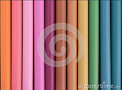 Row of colorful felt tip pens background Stock Photo