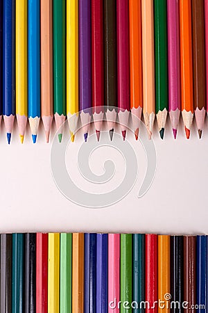 Row of colorful pencils. Stock Photo