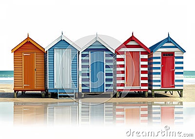 Row Of Colourful Beach Huts Stock Photo