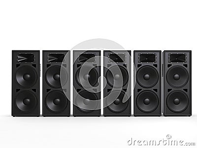 Row of concert loudspeakers Stock Photo