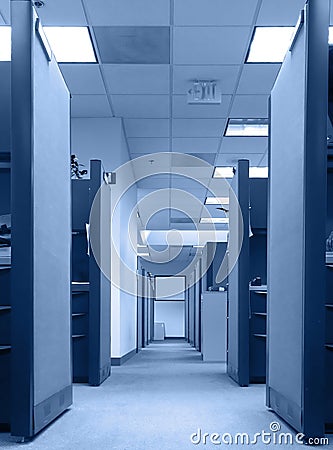 Row of cubicles Stock Photo