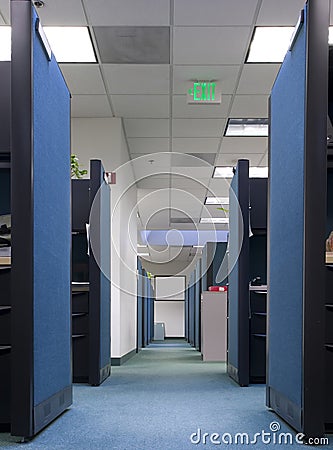 Row of cubicles Stock Photo