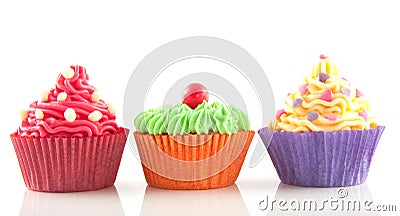 Row of cupcakes Stock Photo