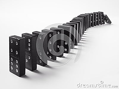 A row of dominoes Stock Photo