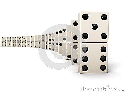 Row of dominoes Stock Photo