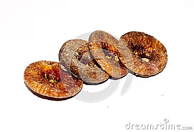 A row of dried figs Stock Photo