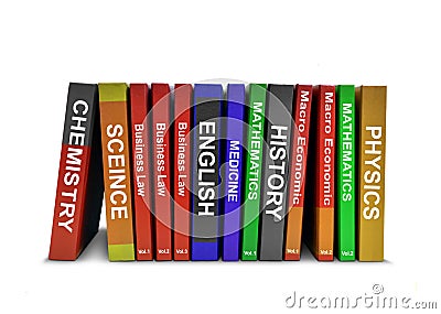 Row of Education Books Stock Photo