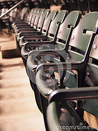 Row of Green Seats Stock Photo
