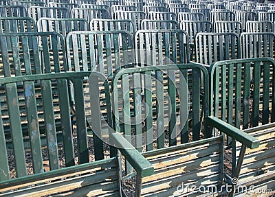 Row of green seats Stock Photo