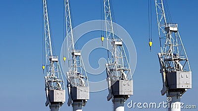 Harbor cranes port Antwerp Stock Photo