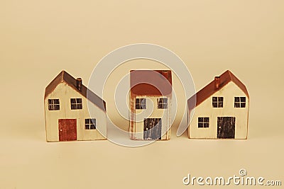 Row of homes in different shapes and sizes Stock Photo