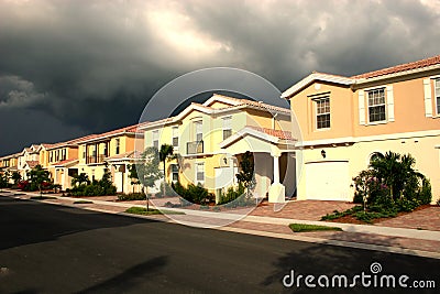 Row of Houses Stock Photo