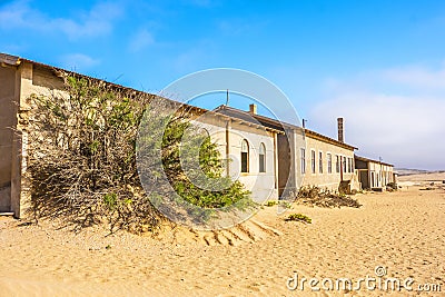 Row of Kolmanskop buildings Stock Photo