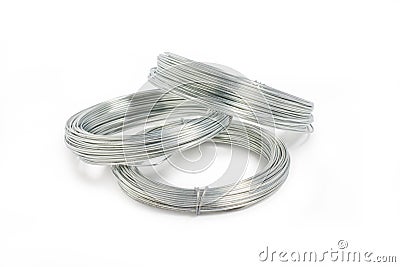 Row Or Metal Wire. Stock Photo