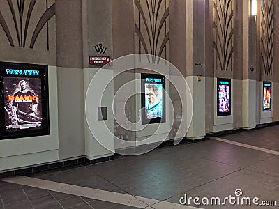 Row of movie posters Editorial Stock Photo