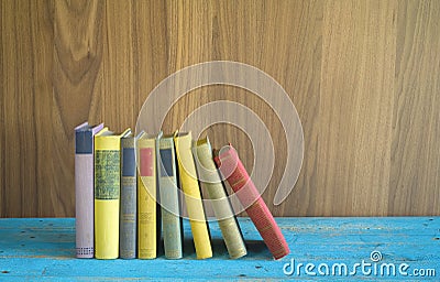 Row of multicolored books Stock Photo