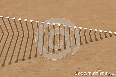 Row of nails Stock Photo