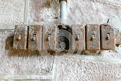 Old Light Switches Stock Photo