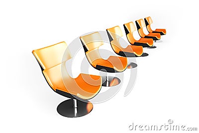 Row of the orange chairs Stock Photo