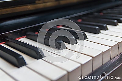 Piano keys in a row Stock Photo