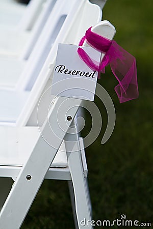 Row of reserved seats Stock Photo