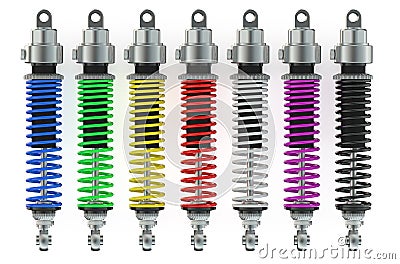 Row from shock absorbers Stock Photo