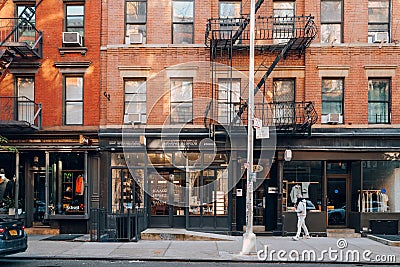 Row of shops on Elizabeth Street in Nolita, New York, USA Editorial Stock Photo