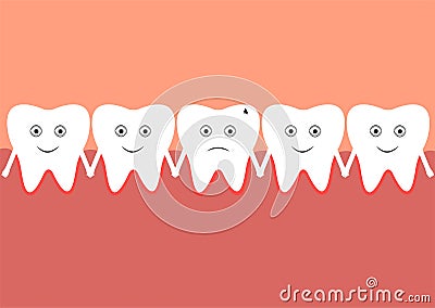 A row of teeth in the oral cavity Vector Illustration