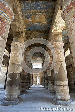 The Festival Temple of Thutmose III at Karnak Temple at Luxor in Egypt. Stock Photo