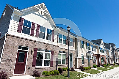 Row of town homes Stock Photo