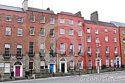 Traditional row of Victorian Houses, Dublin, Ireland Editorial Stock Photo