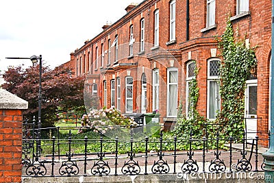 Traditional row of Victorian Houses, Dublin, Ireland Editorial Stock Photo