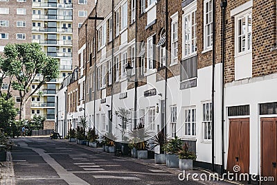 Row of typical mews houses in Paddington, London, UK Editorial Stock Photo