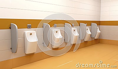 Row of urinals Stock Photo