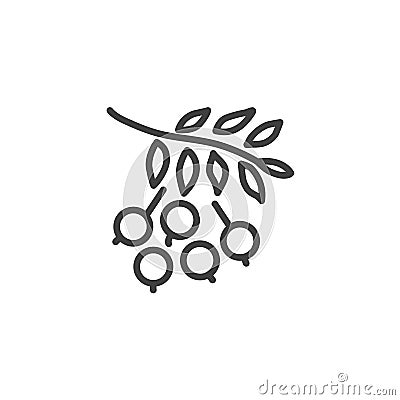 Rowan branch line icon Vector Illustration