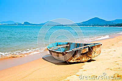 Rowboat on the Beach Stock Photo