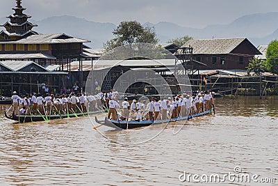 Rowers on the boat Editorial Stock Photo